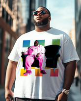 Herren-T-Shirt Biggie Graphic in Übergröße, kurzärmlig